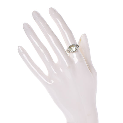 David Yurman Sterling Silver Diamond Prasiolite 10mm Petite Wheaton Ring 52 6 2 of 5