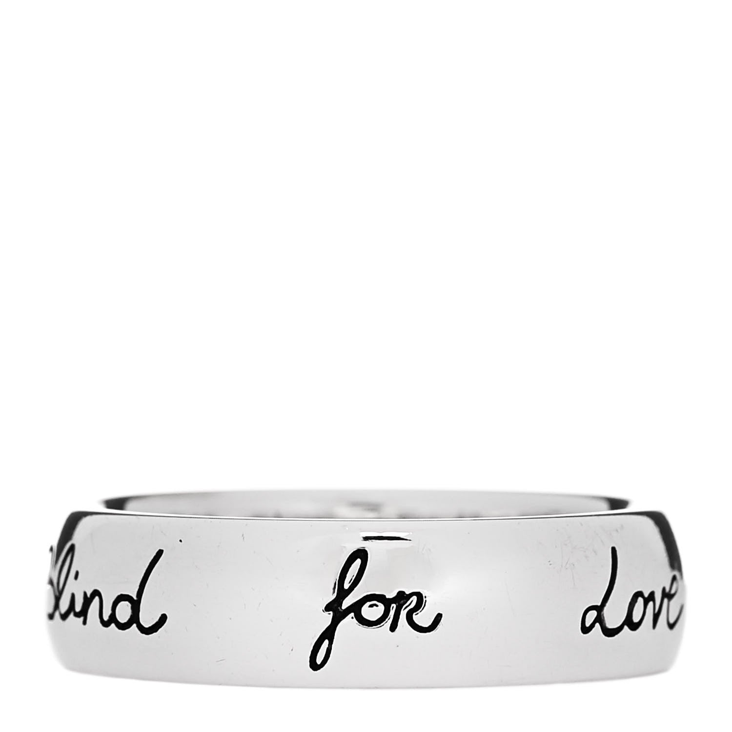 Gucci Sterling Silver Blind for Love Band Ring 50 5.5 1 of 5