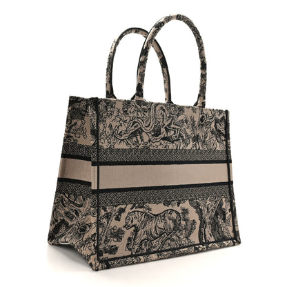 Christian Dior Canvas Embroidered Small Dioriviera Toile De Jouy Book Tote Beige 3 of 9