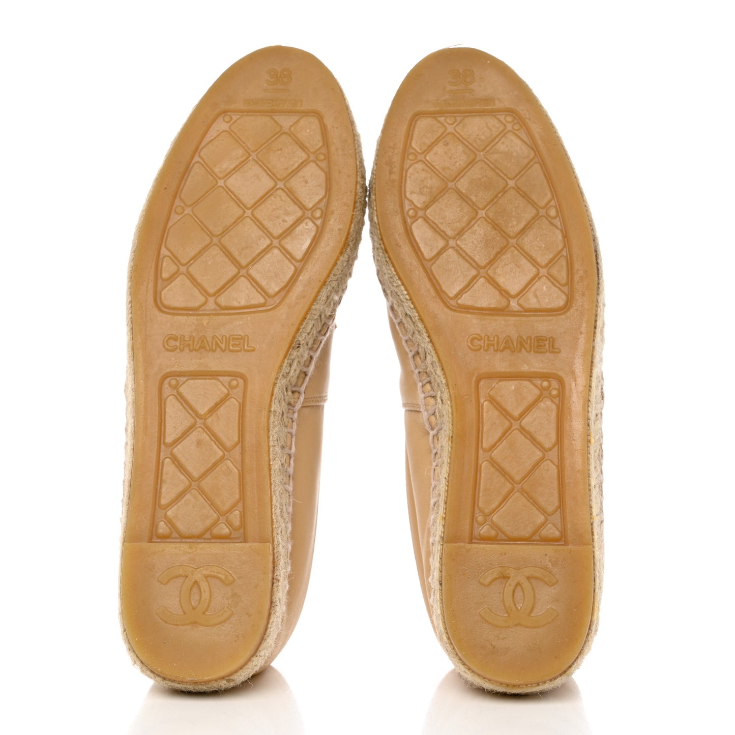 Lambskin CC Espadrilles 38 Beige Black