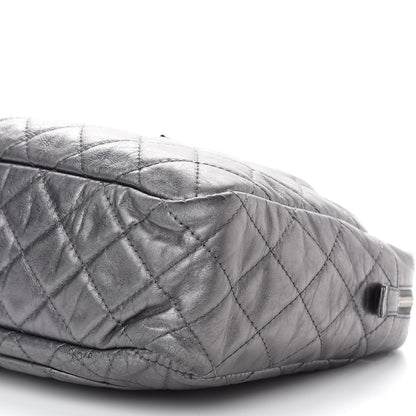 Chanel Metallic Aged Calfskin Quilted Large Reissue Camera Case Silver 9 of 11