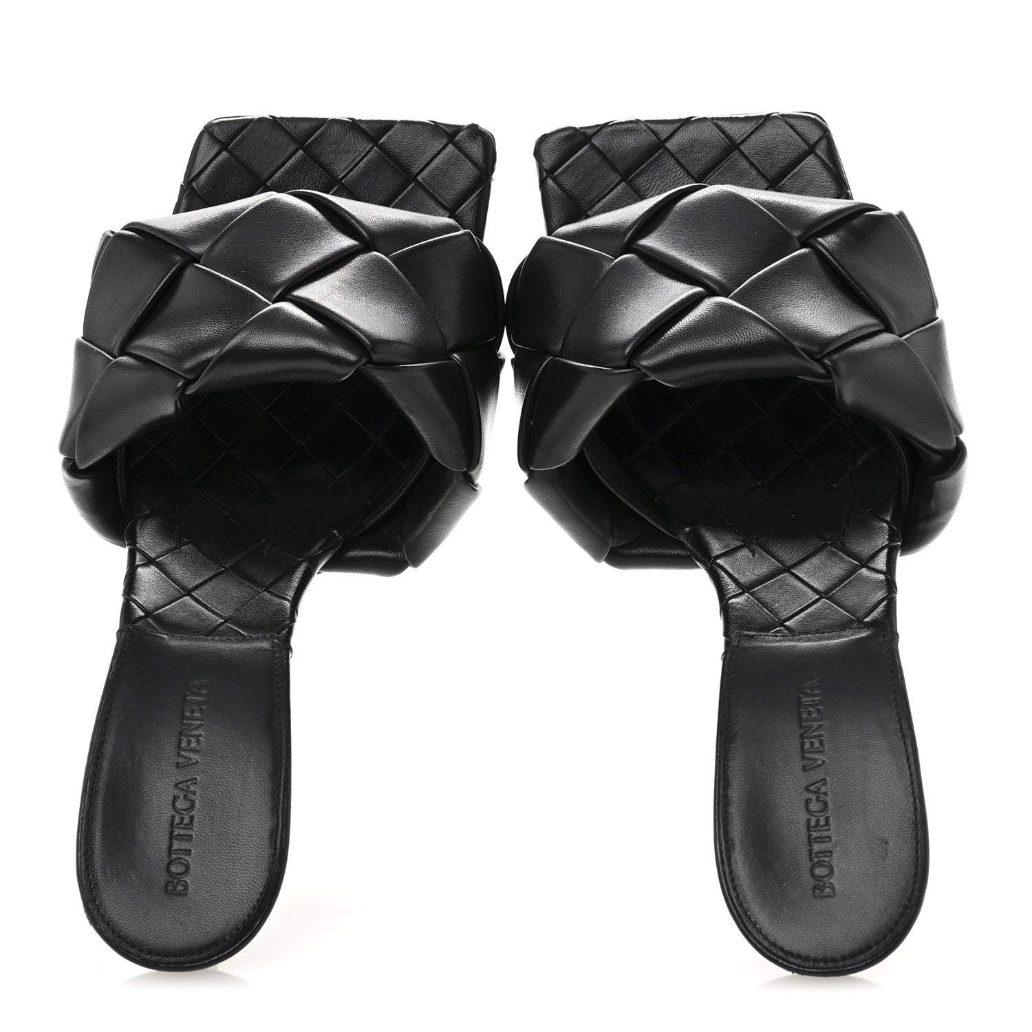 Bottega Veneta Nappa Maxi Intrecciato Lido Mule Sandals 38 Black 2 of 9