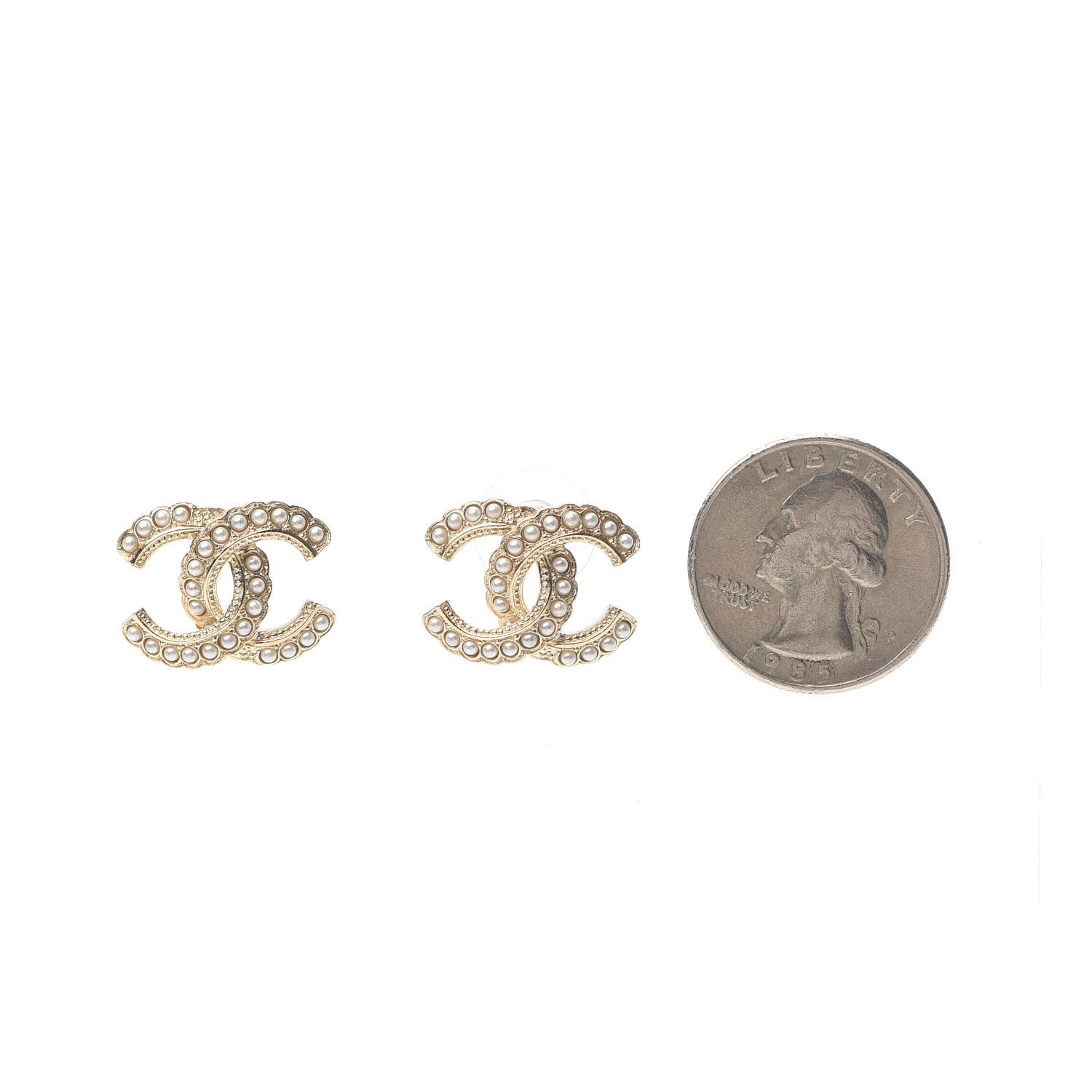 Chanel Pearl Queen of France CC Earrings Gold 2 of 5