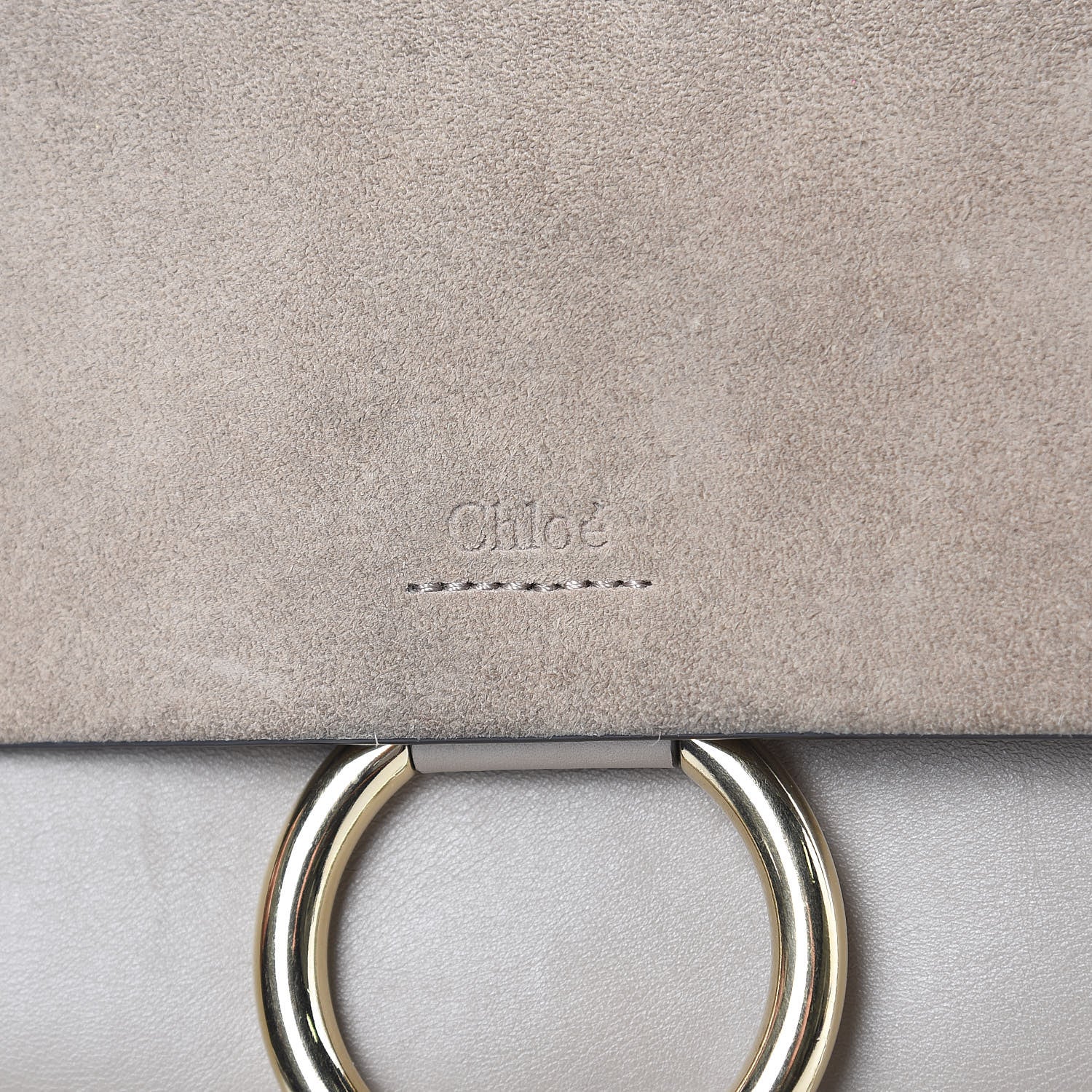 Chloe Suede Calfskin Faye Clutch Motty Grey 6 of 12
