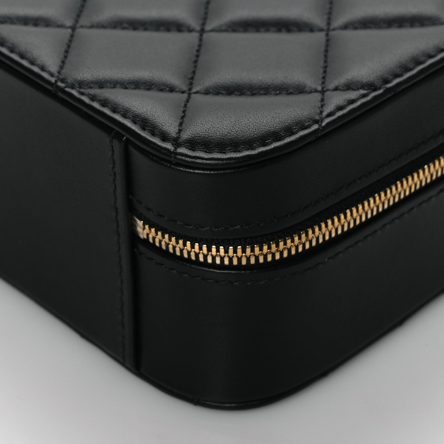 Chanel Lambskin Quilted Top Handle Small Vanity Case Black 9 of 10