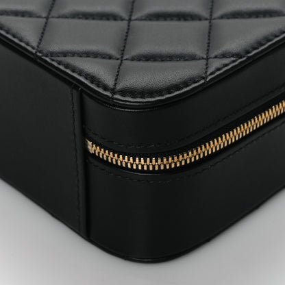 Chanel Lambskin Quilted Top Handle Small Vanity Case Black 9 of 10