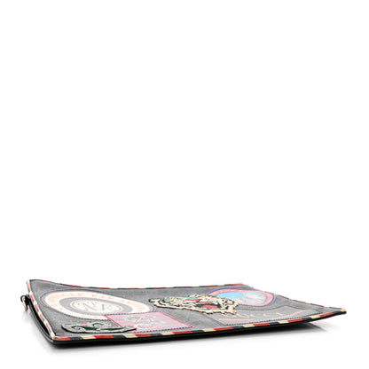 Gucci GG Supreme Monogram Night Courrier Zip Wristlet Pouch Black Multicolor 4 of 12