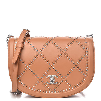 Chanel Calfskin Coco Eyelets Small Flap Bag Camel 1 of 9