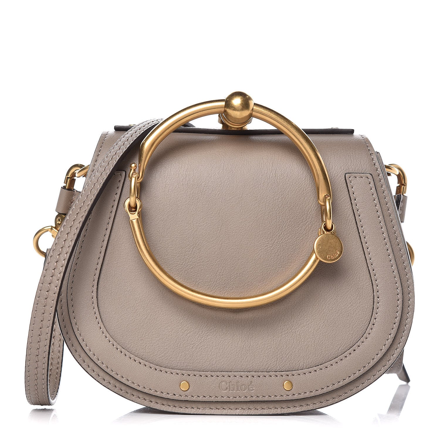 Chloe Calfskin Suede Small Nile Bracelet Bag Motty Grey 1 of 10