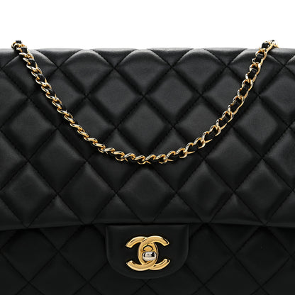 Chanel Lambskin Quilted Clutch With Chain Flap Black 8 of 10