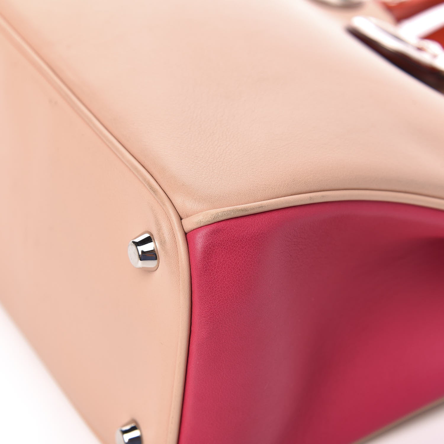 Christian Dior Smooth Calfskin Medium Tri-Color Diorissimo Tote Pink Fuchsia Orange 10 of 12