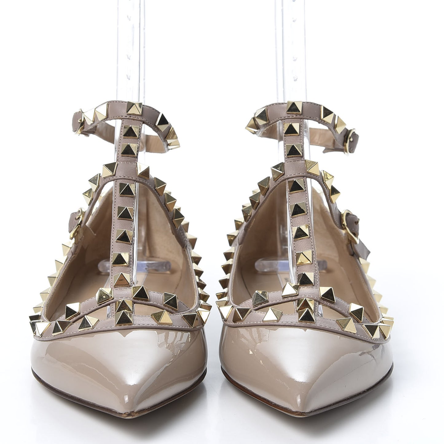 Patent Rockstud Cage Ballerina Flats 37 Poudre