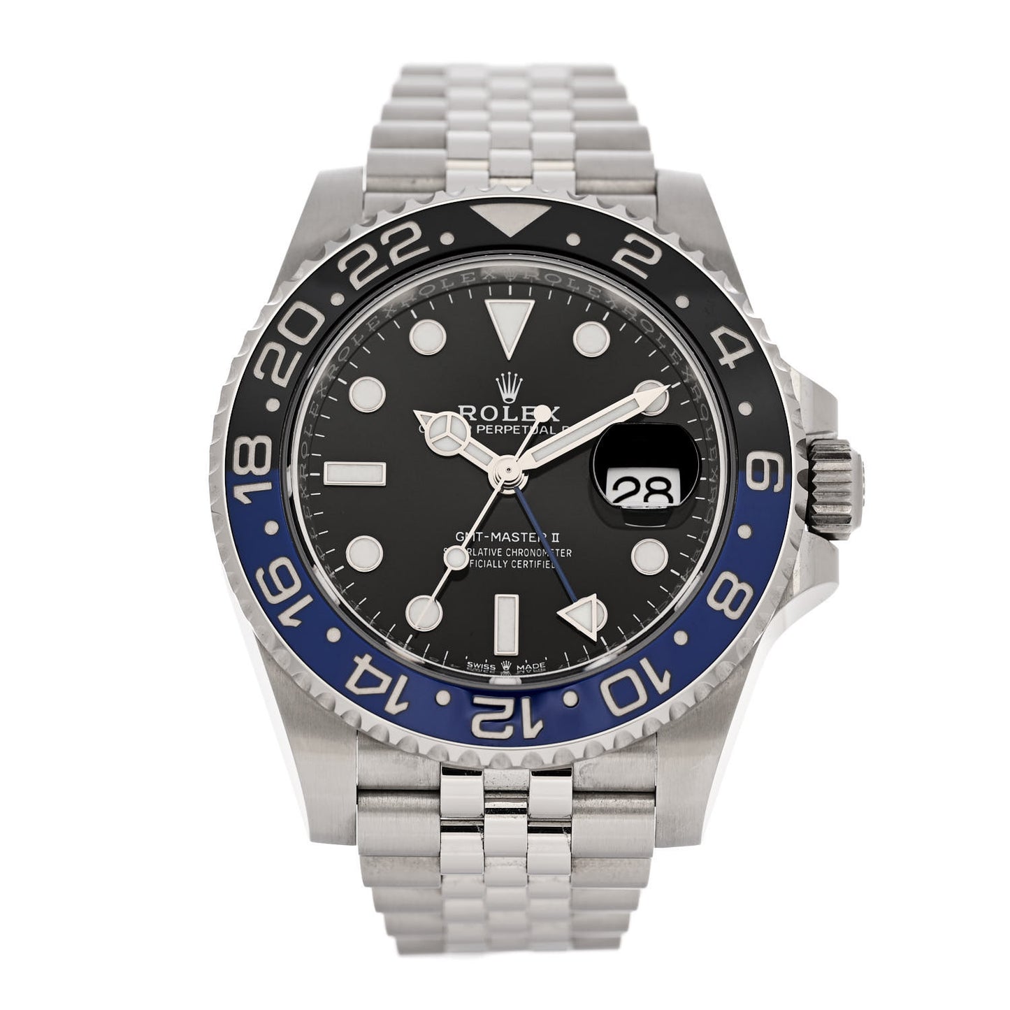 Stainless Steel 40mm Oyster Perpetual Date GMT Master Ⅱ Batgirl Watch 126710BLNR