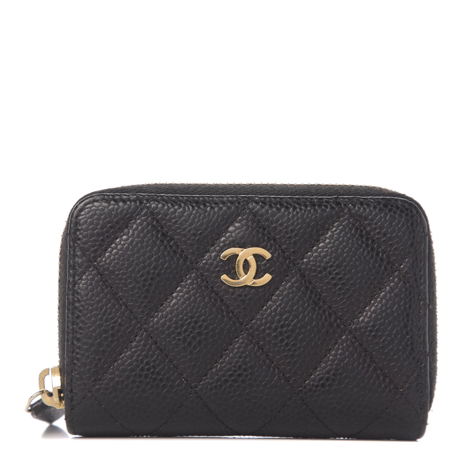 Chanel Caviar Quilted Zip Coin Purse Black 1 of 7