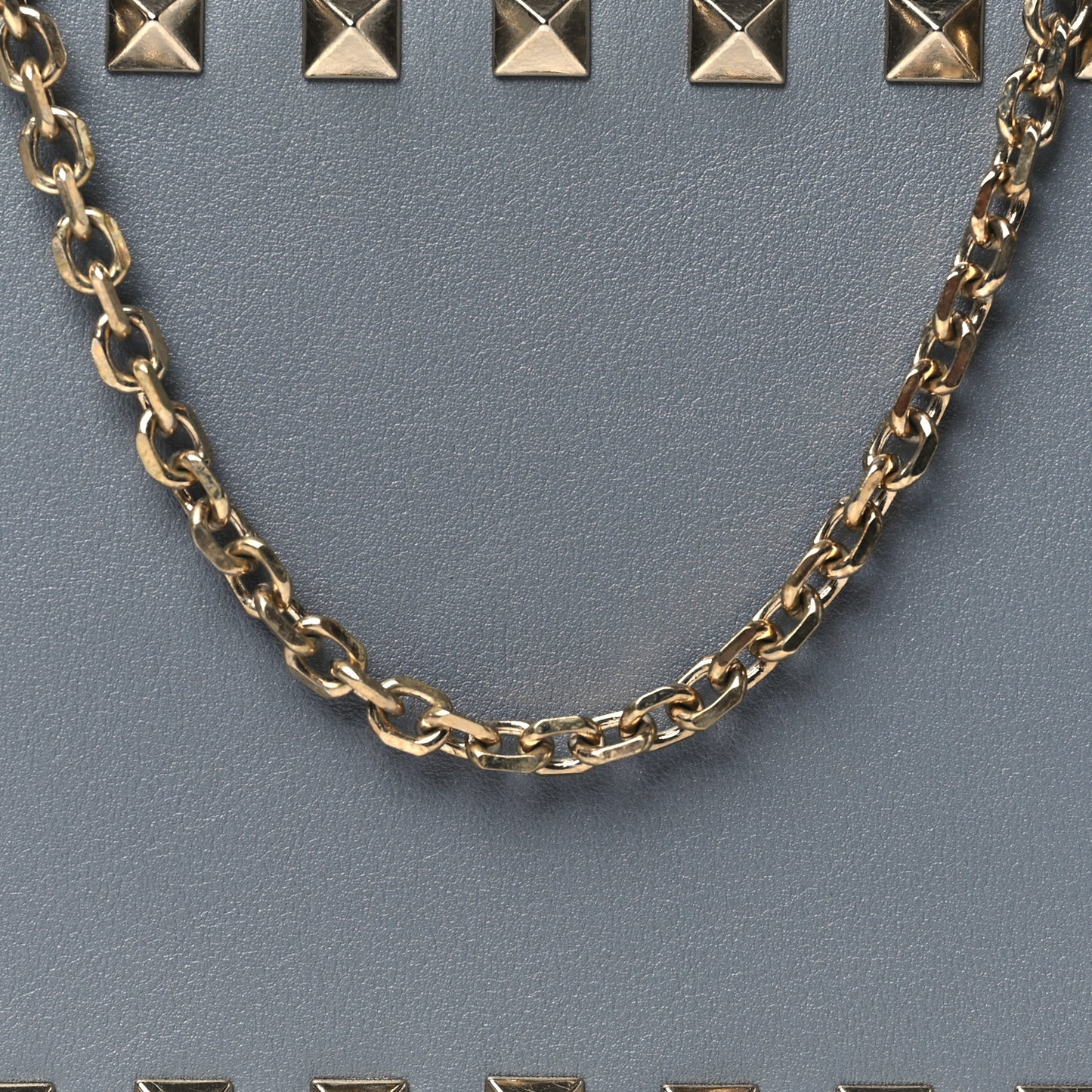 Calfskin Small Rockstud Chain Camera Crossbody Bag Light Stone