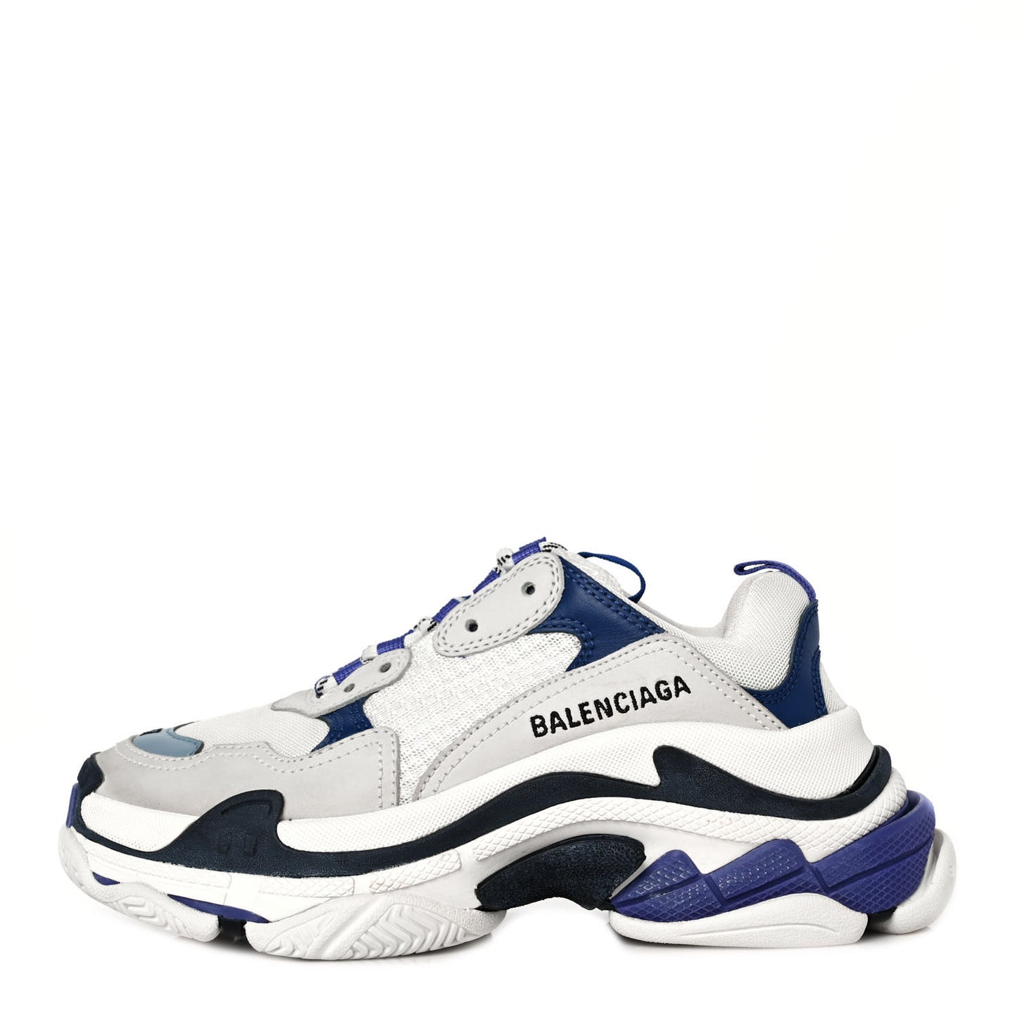 Fabric Mesh Womens Triple S Sneakers 37 White Bleu Violet