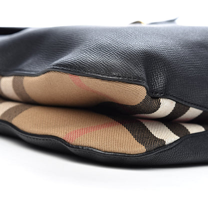 Burberry Derby Calfskin House Check Cornwall Hobo Black 8 of 12