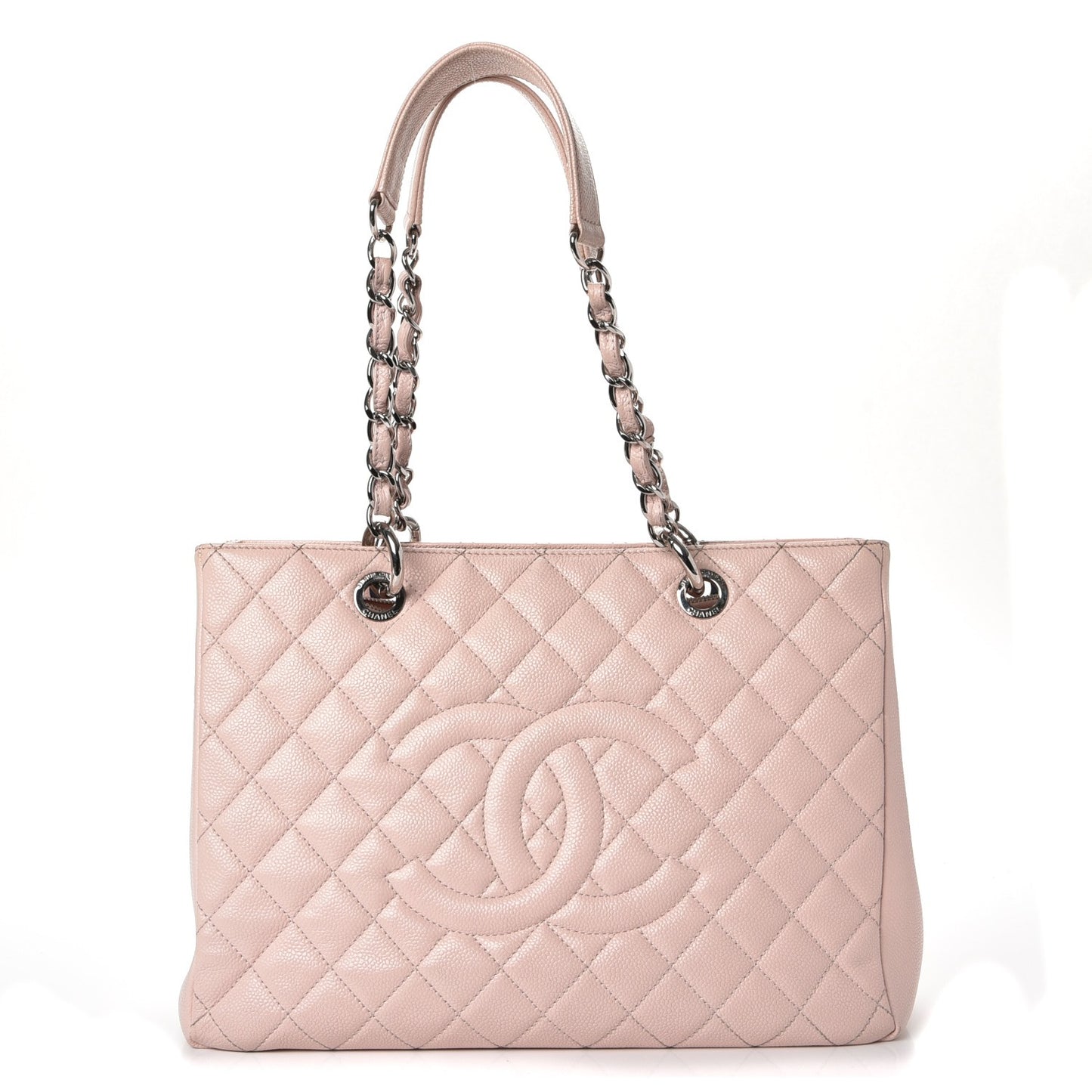 Caviar Quilted Grand Shopping Tote GST Light Pink