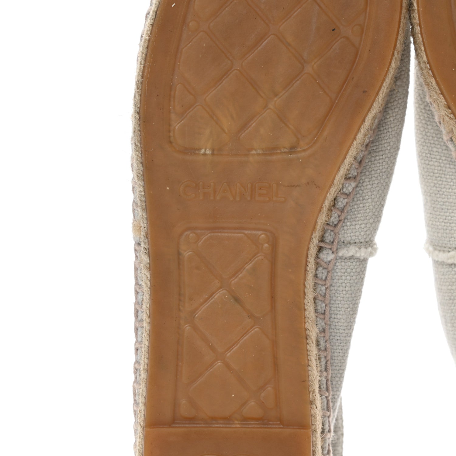 Chanel Linen CC Espadrilles 39 Beige Black 6 of 11