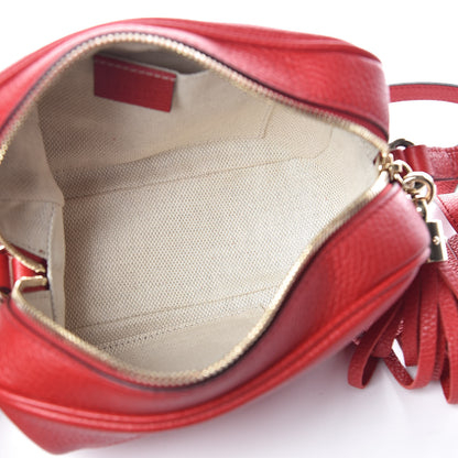 Gucci Pebbled Calfskin Small Soho Disco Bag Tabasco Red 7 of 9