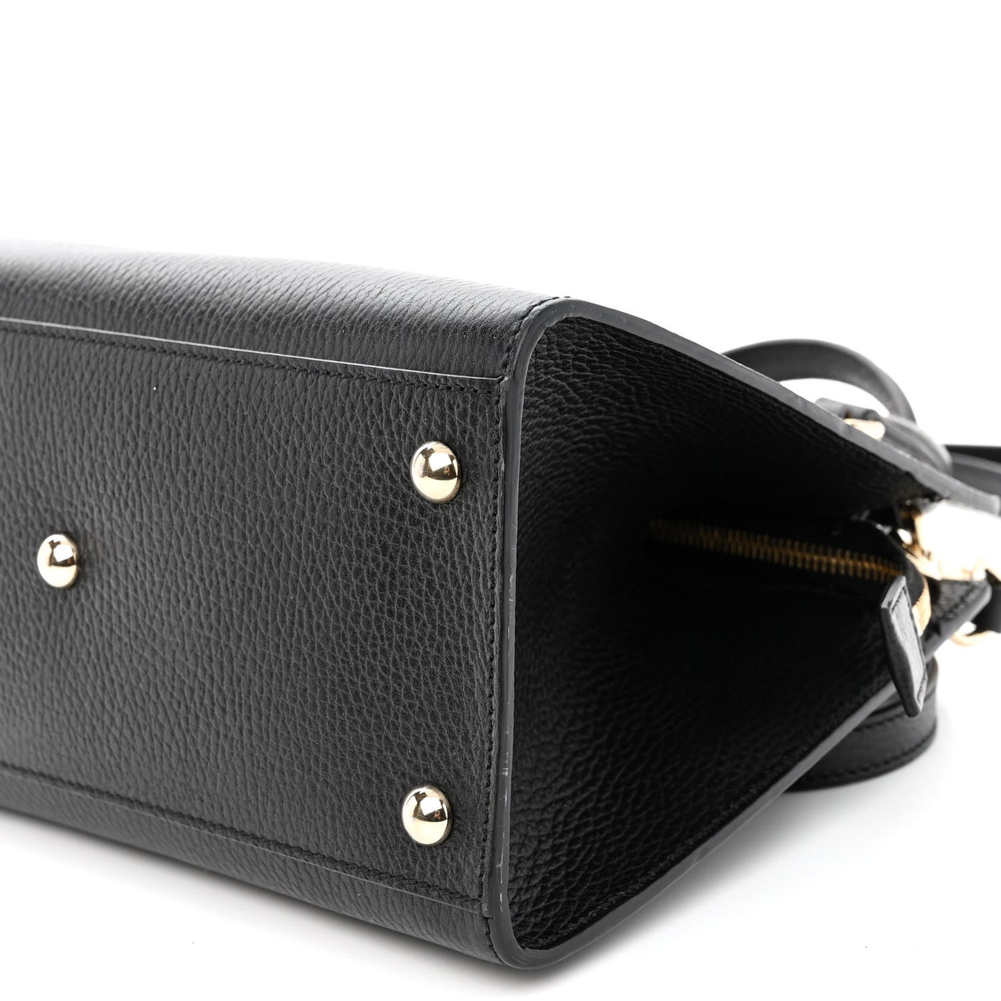 Dollar Calfskin Medium Soho Top Handle Satchel Black