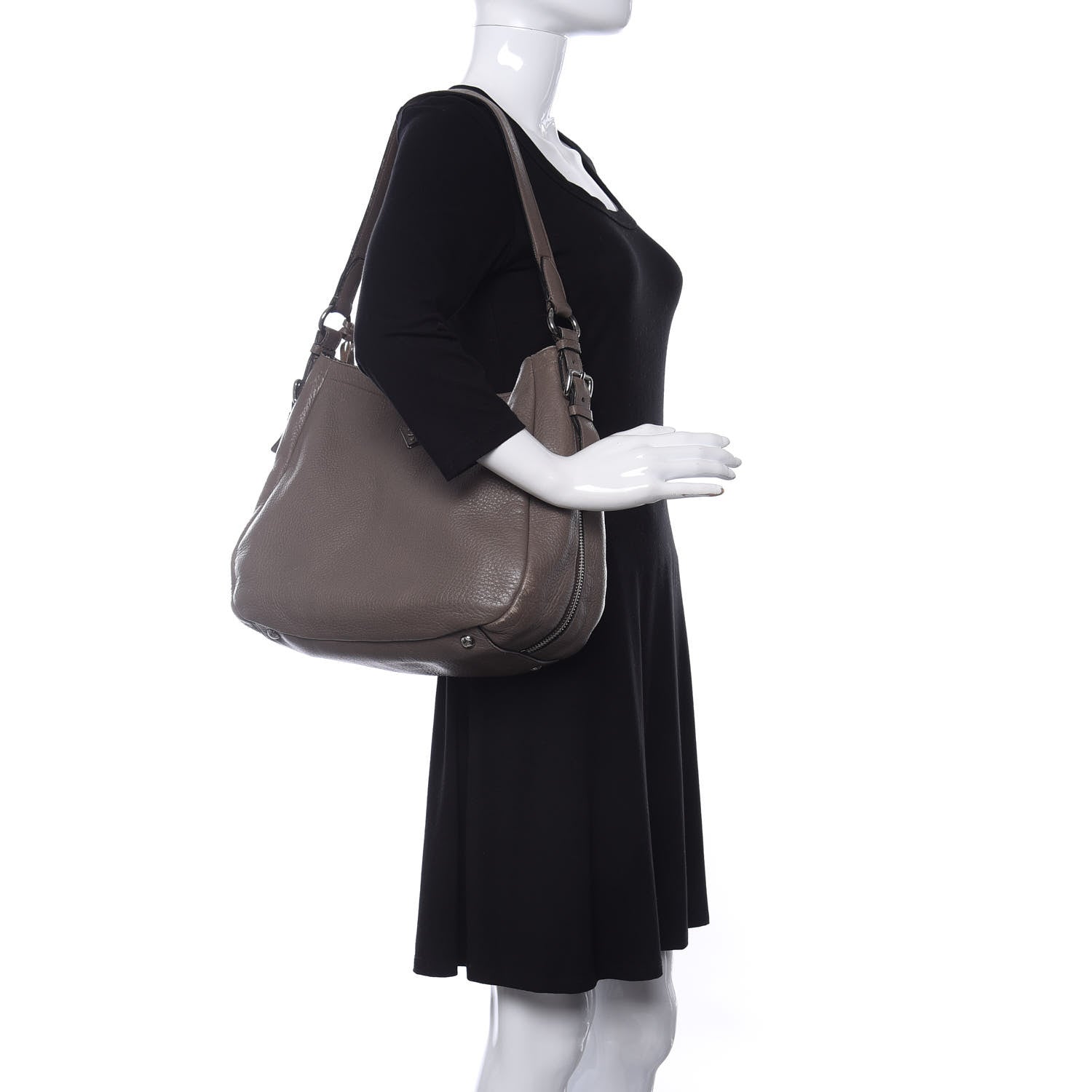 Prada Vitello Daino Shoulder Bag Argilla 2 of 22