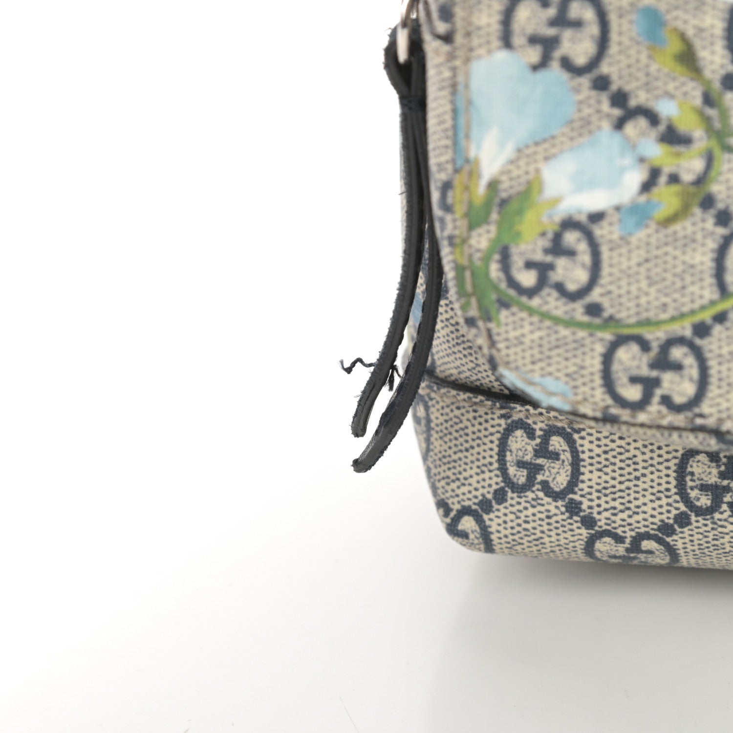 Gucci GG Supreme Monogram Blooms Small Single Buckle Backpack Beige Blue Navy 12 of 12