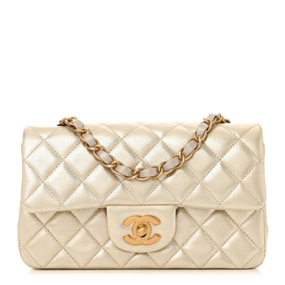 Chanel Metallic Lambskin Quilted Mini Rectangular Flap Gold 1 of 11