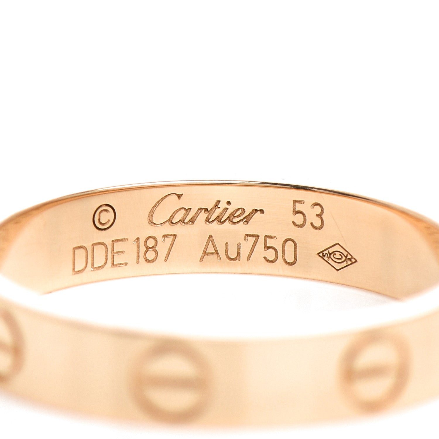 Cartier 18K Pink Gold 3.5mm LOVE Wedding Band Ring 53 6.25 4 of 5