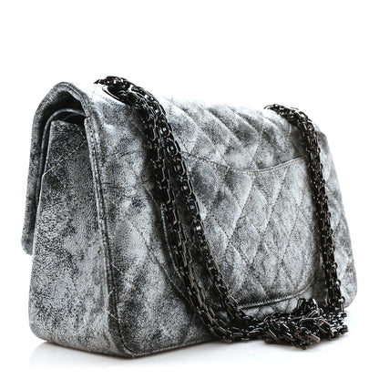 Chanel Metallic Caviar Quilted 2.55 Reissue 225 Flap Silver Black 3 of 10