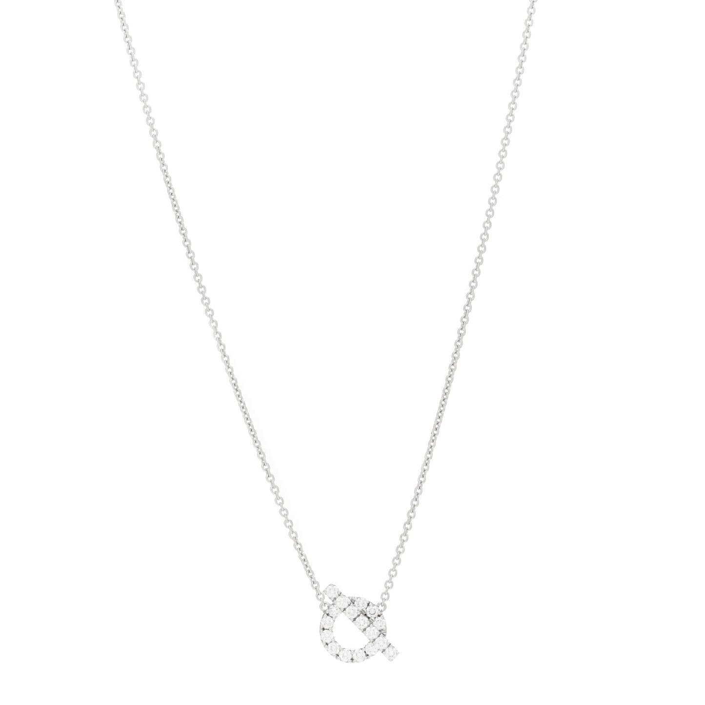 18K White Gold Diamond Finesse Pendant Necklace