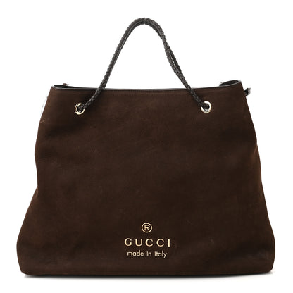 Gucci Nubuck Braided Handle Large Gifford Tote Brown 1 of 11