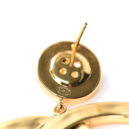 Chanel Metal Large Paris Button Earrings Gold 4 of 4