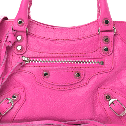 Balenciaga Agneau Classic Silver Hardware Mini City Fuchsia 8 of 11