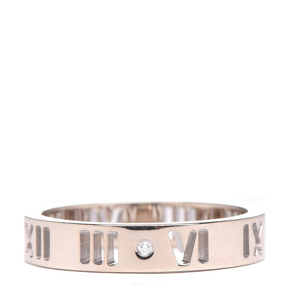Tiffany 18K White Gold Diamond Atlas Pierced Ring 48 4.5 1 of 5