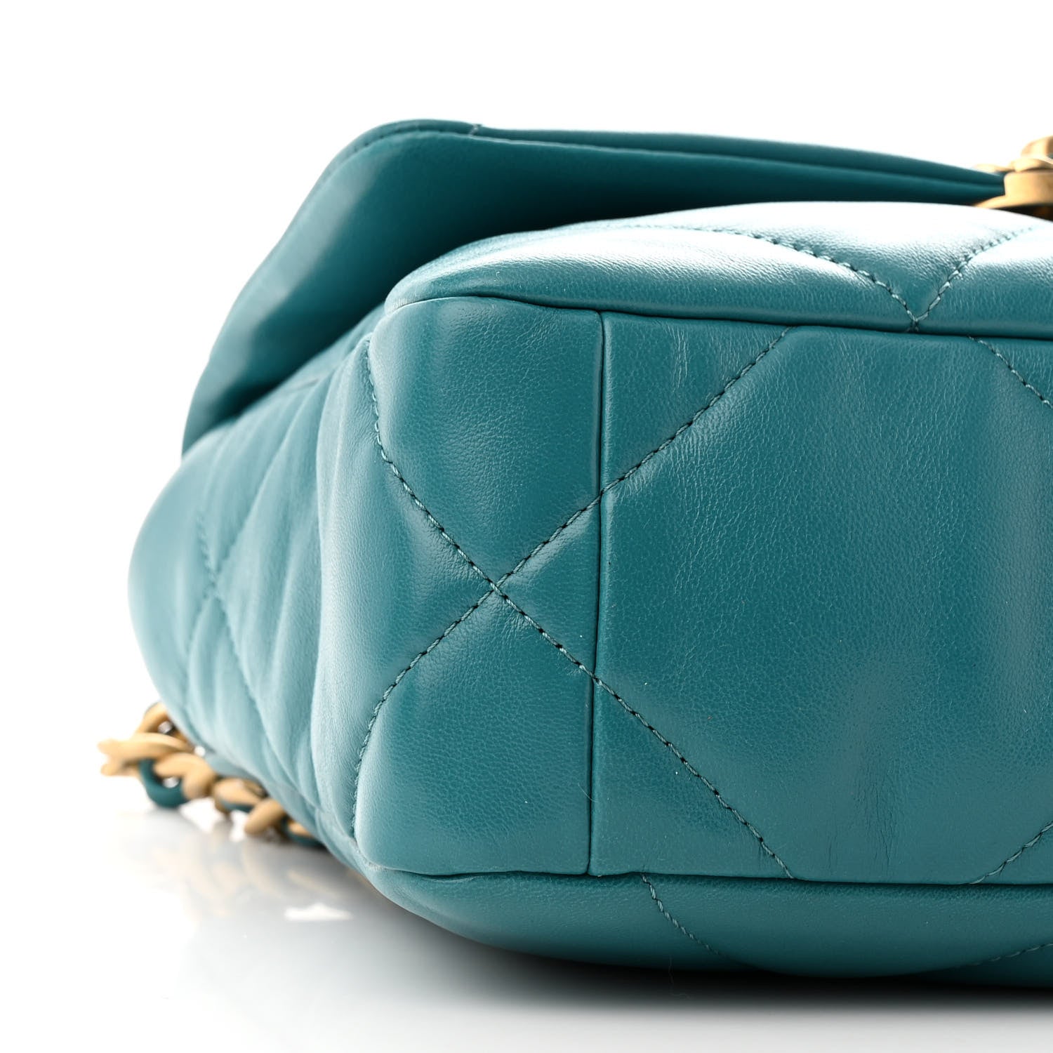 Chanel Goatskin Quilted Medium Chanel 19 Flap Turquoise 9 of 11