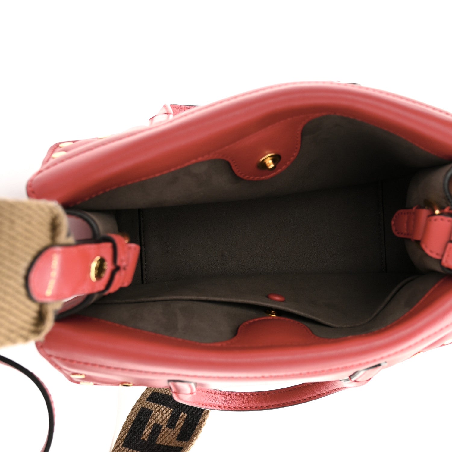 Fendi Vitello Grace Matte Small Flip Tote Fragola 5 of 10