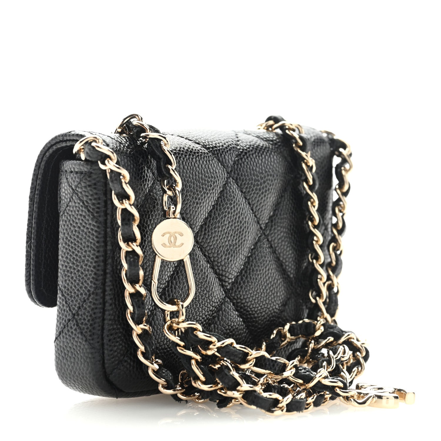 Chanel Caviar Quilted Mini Chain Belt Bag Black 3 of 10