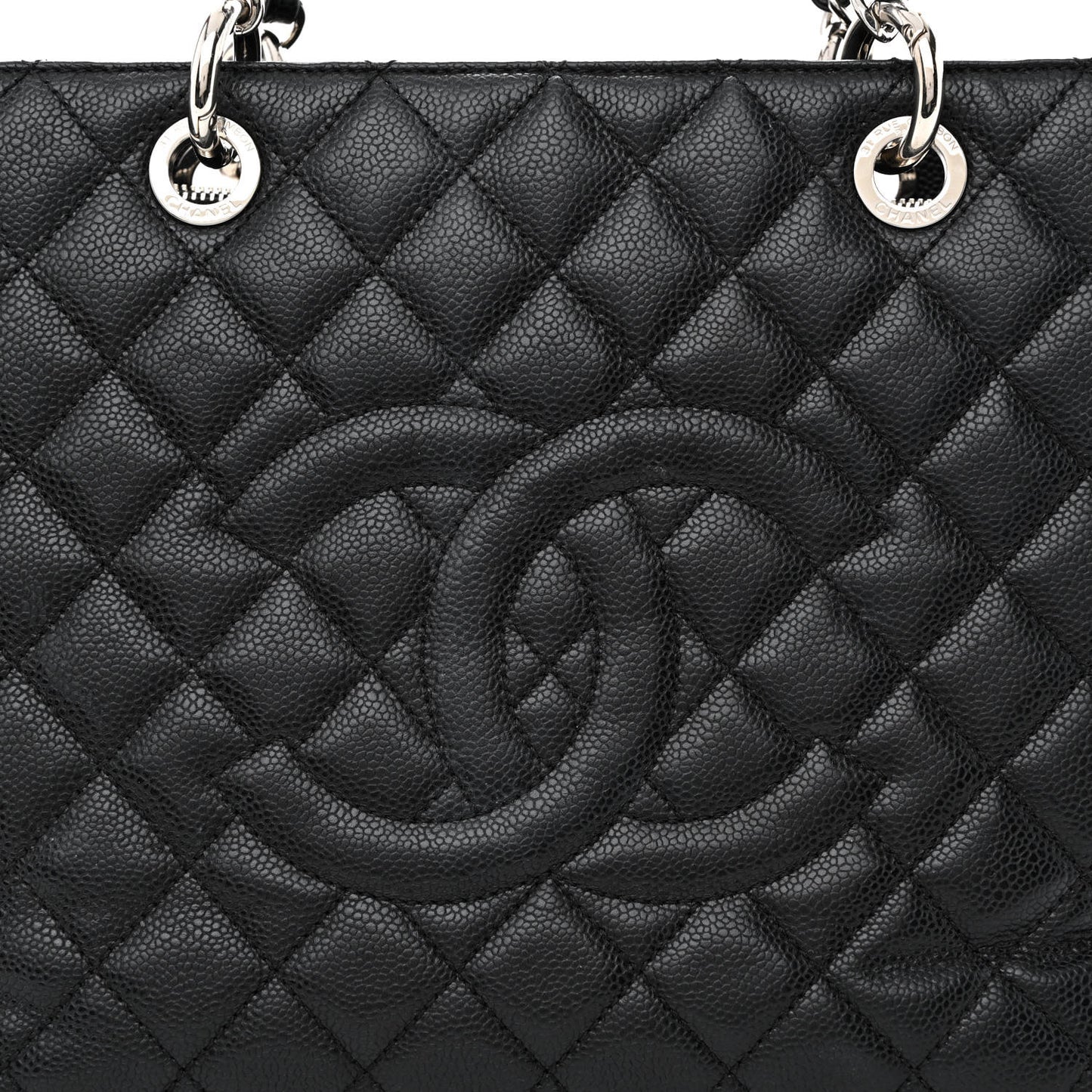 Caviar Quilted Grand Shopping Tote GST Black