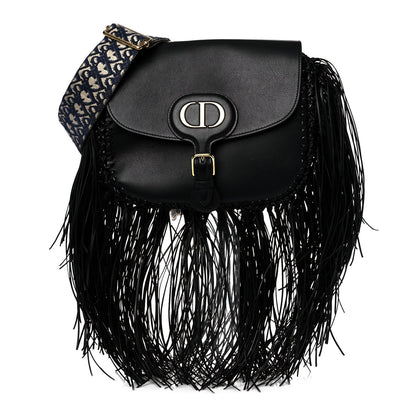 Christian Dior Grained Calfskin Large Fringe Bobby Flap Black 1 of 7