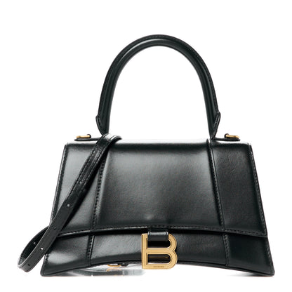 Balenciaga Shiny Box Calfskin Small Hourglass Top Handle Bag Black 1 of 14