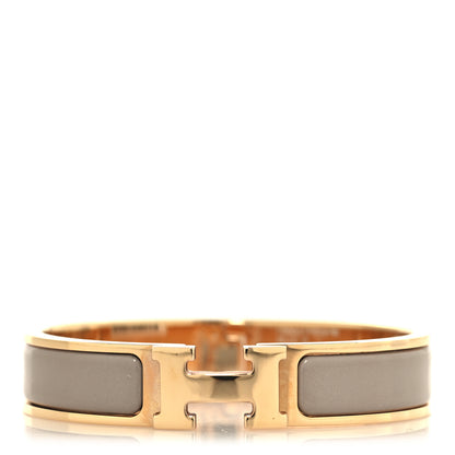 Hermes Enamel Narrow Clic Clac H Bracelet PM Marron Glace 1 of 5