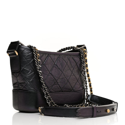 Chanel Iridescent Aged Calfskin Quilted Small Gabrielle Hobo Black 5 of 21