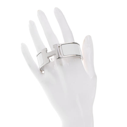 Hermes Enamel Wide Clic Clac H Bracelet PM White 2 of 5
