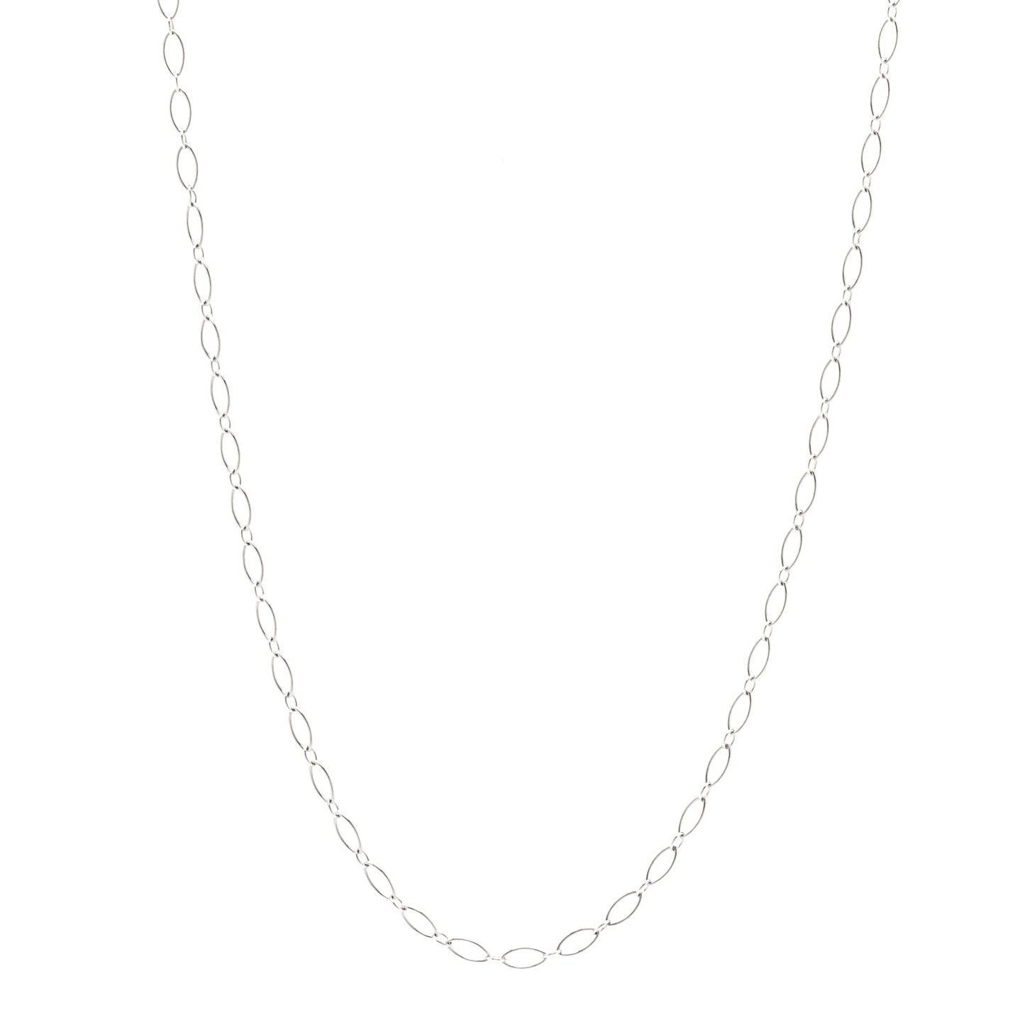 Sterling Silver Oval Link Chain Necklace 31"