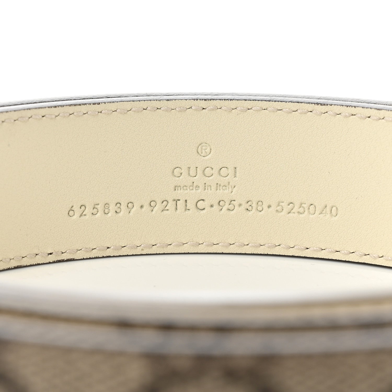 Gucci GG Supreme Monogram Matte Plutone Calfskin Double G 30mm Belt 95 38 Beige Ebony Mystic White 3 of 6