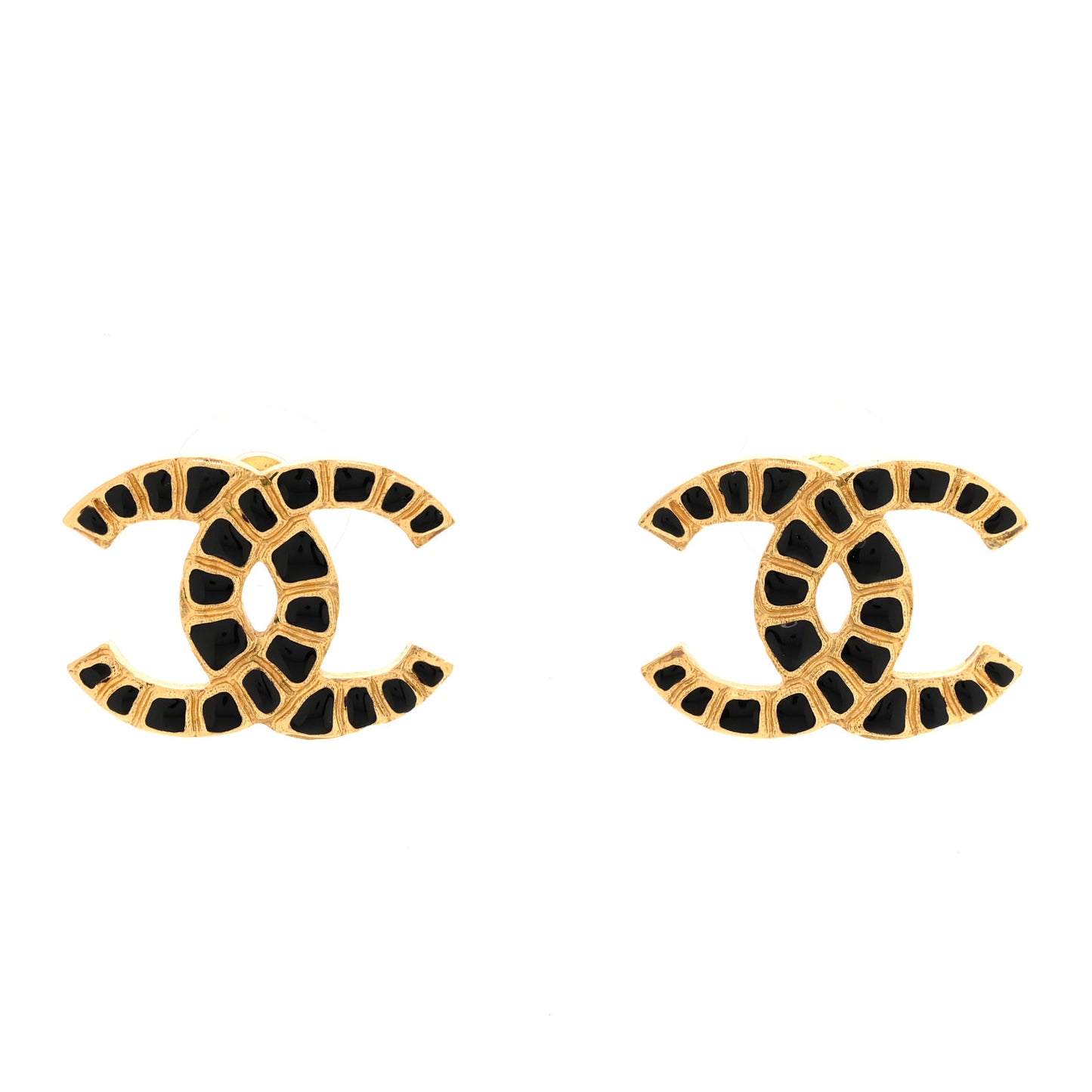 Resin Along The Nile CC Earrings Gold Black
