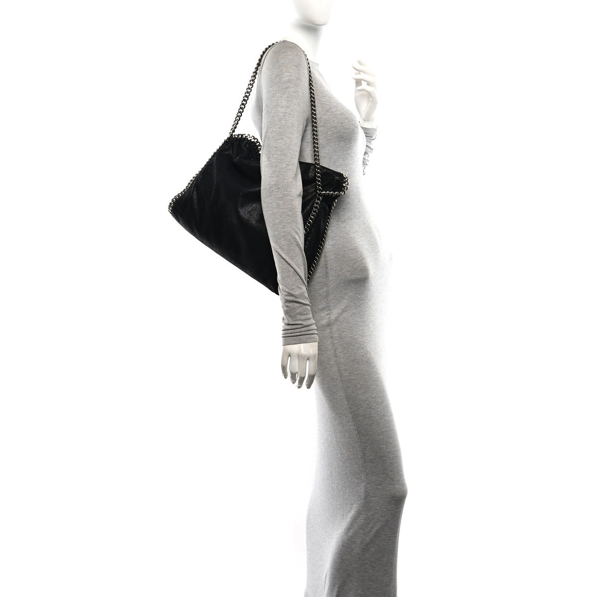 Shaggy Deer Falabella Fold Over Tote Black