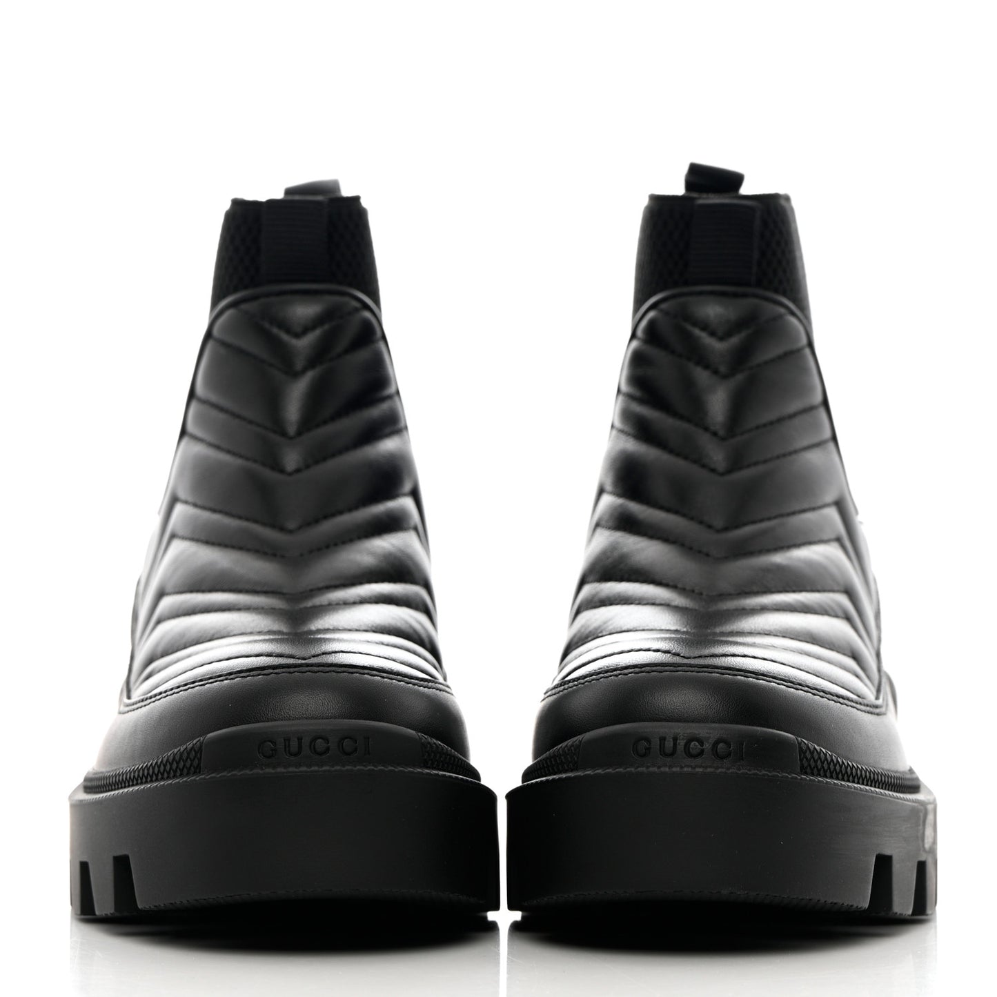 Calfskin Nappa Matelasse Frances Chelsea Boots 35 Black