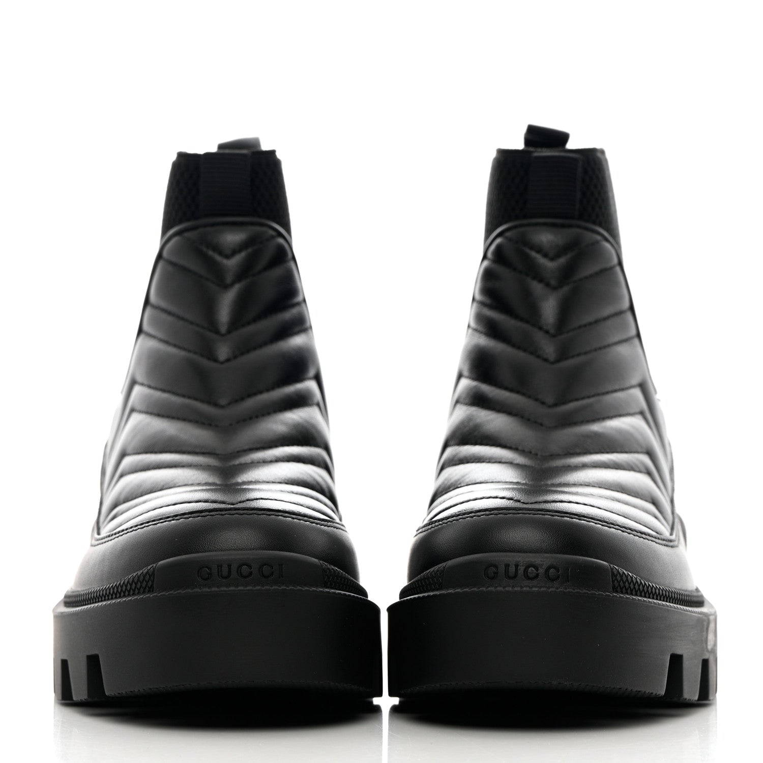 Gucci Calfskin Nappa Matelasse Frances Chelsea Boots 35 Black 2 of 11